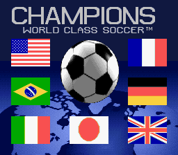 Champions World Class Soccer (Japan) Title Screen